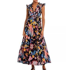 Banjanan Constance in Floral Jet - XS - worn once and dry cleaned